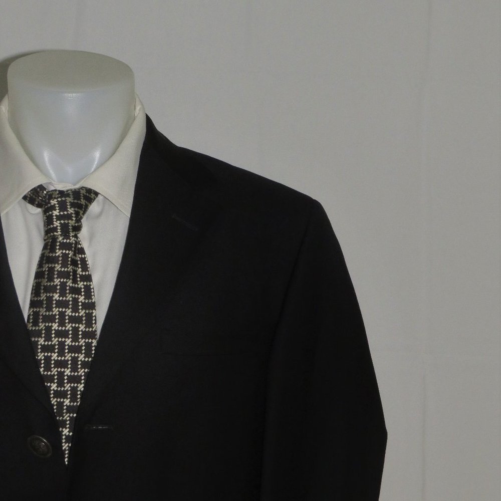 Versace Couture Medusa Buttons Solid Black Three Button Sport Coat 38r